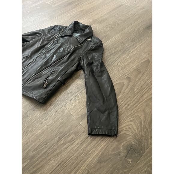 Nine West leather jacket women's size XL black symmetrical jacket - Picture 4 of 6